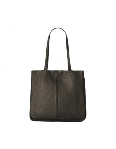 BABY UNLINED TOTE - BLACK LEATHER