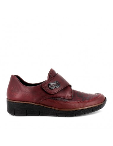 CARIE 537C0 - BURGUNDY LEATHER/STRETCH COMBO