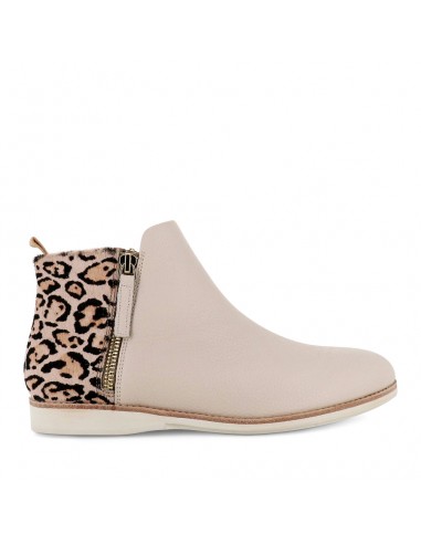 SIDEZIP BOOT - BONE LEATHER/NEUTRAL LEOPARD PONY