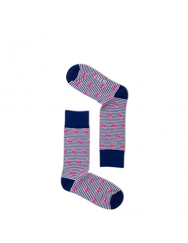 FLAMINGOS SOCKS - NAVY STRIPE