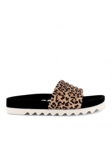 SLIDE TOOTH WEDGE - LEOPARD BLACK SUEDE