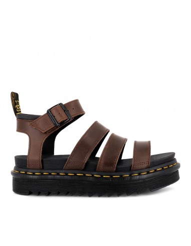 BLAIRE 3 STRAP SANDAL - DARK BROWN OILY LEATHER